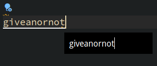 這時候按 enter 就可以直接輸入 giveanornot